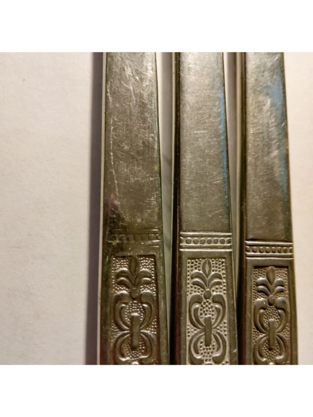 Customcraft Stainless Steel Butter Knife Ornate Handle Art Deco Replacement lot